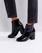 New Look - Stivali di vernice con tacco con punta arrotondata - Nero
