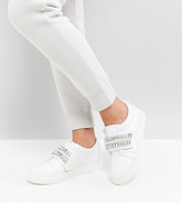 ASOS - DARLA - Sneakers pianta larga decorate - Bianco
