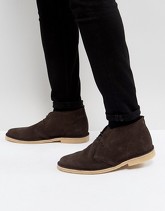 Pier One - Desert boots in camoscio marrone - Nero