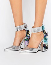 ASOS - POPSTAR - Scarpe con tacco decorate - Argento