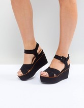 ASOS - TORY - Sandali con zeppa - Nero