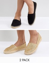 ASOS - JALLY - Confezione da due paia di espadrilles - Multicolore