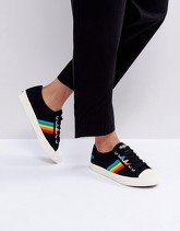 Gola - Coaster - Scarpe da ginnastica nere con decorazione ad arcobaleno - Nero