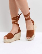 RAID - Brigid - Sandali con zeppa stile espadrilles color cuoio - Cuoio