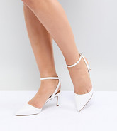 ASOS DESIGN - Scarpe leggermente a punta con tacco - Bianco