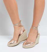 ASOS - JUICIEST - Espadrilles a pianta larga con zeppa - Oro