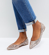ASOS - LATCH - Ballerine a punta - Oro