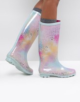 ASOS - GLAMOUR - Stivali da pioggia pastello effetto spray coordinati - Multicolore