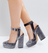 ASOS - PINATA - Scarpe con plateau a pianta larga - Grigio