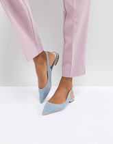 Dune London - Scarpe basse scamosciate blu fiordaliso con strass - Blu