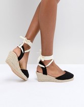 London Rebel - Espadrilles con zeppa - Nero