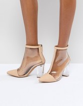 Missguided - Stivaletti trasparenti con tacco - Beige