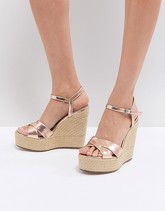 Office - Wonder - Espadrillas oro rosa con zeppa - Oro