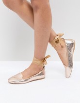 RAID - Sneakers con lacci alla caviglia rosa oro - Oro