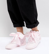 Reebok Classic - Freestyle - Sneakers alte rosa con fiocco in raso - Rosa