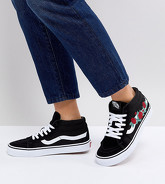 Vans Sk8 - Sneakers alte con fiori ricamati - Nero