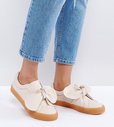 ASOS - DOUGHNUT - Scarpe da ginnastica con fiocco - Beige