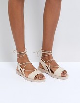 ASOS - FIZZLE - Sandali gladiatore in gomma - Beige