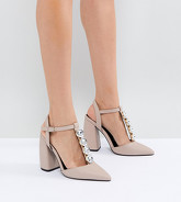 ASOS - PEACOCK - Scarpe decorate con tacco alto - Beige