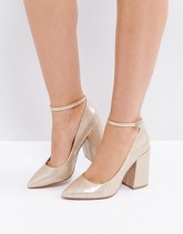 ASOS - PIPELINE - Scarpe a punta con tacco alto e largo - Oro