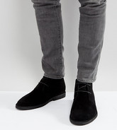 ASOS - Desert boots wide fit in camoscio sintetico nere - Nero