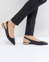 Head Over Heels by Dune - Scarpe lucide con cinturino sul retro - Nero