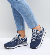 New Balance - 574 - Sneakers in camoscio blu navy - Nero