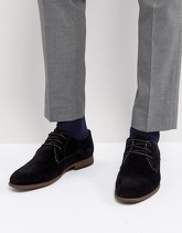 New Look - Scarpe derby in pelle scamosciata nera - Nero