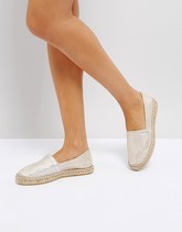 Pieces - Espadilles in pelle sabbia chiaro - Beige