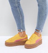 Puma X Fenty - Scarpe creeper scamosciate gialle e rosa - Giallo