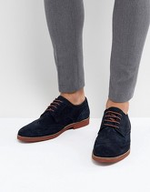 Red Tape - Scarpe brogue in camoscio bottalato blu navy - Blu