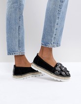 SixtySeven - Vesper - Espadrilles nere con decorazioni 3D - Nero