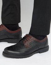 Ted Baker - Vortle - Scarpe brogue in pelle nera e rossa - Nero