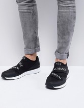 Armani Exchange - Scarpe da running nere con chiusura a strappo - Nero