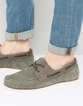 ASOS - Scarpe da barca grigio scamosciato con suola bianca - Grigio