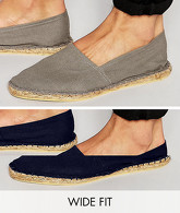 ASOS - Confezione da 2 paia di espadrilles comode grigio e blu navy - RISPARMIA - Multicolore