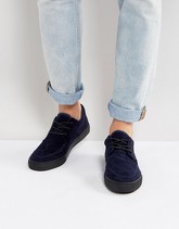 ASOS - Scarpe da barca blu navy in tessuto a coste - Navy