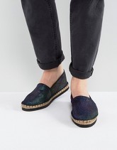 ASOS - Espadrillas a rete iridescenti con zeppa nera - Nero