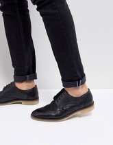 ASOS - Scarpe stringate casual nere in pelle con suola naturale - Nero