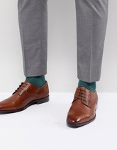 ASOS - Scarpe derby in pelle color cuoio con pannelli goffrati a rombi - Cuoio