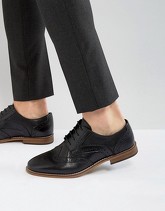 ASOS - Scarpe brogue nere in pelle con suola naturale - Nero