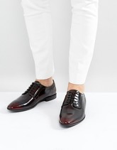 ASOS - Scarpe derby stringate in pelle bordeaux - Rosso