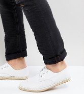 ASOS - Espadrilles a pianta larga bianche stringate in tela testurizzata - Bianco