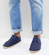 ASOS - Espadrilles pianta larga stringate di tela blu navy - Navy