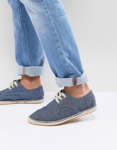 ASOS - Espadrilles stringate in denim blu chambray - Blu