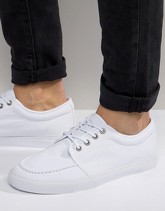 ASOS - Scarpe da ginnastica stringate di tela bianca - Bianco