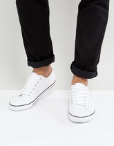 ASOS - Scarpe da ginnastica stringate in tela bianca - Bianco