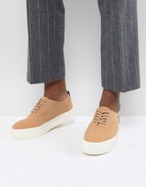 ASOS DESIGN - Scarpe di tela stringate color pietra con suola spessa - Pietra