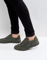 ASOS - Scarpe da ginnastica rétro kaki con nylon - Verde