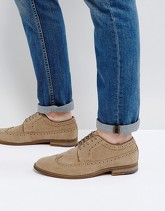 Burton Menswear - Scarpe brogue scamosciate - Beige